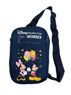 New Disney Vacation Club Mickey Minnie Crossbody Bag Balloons Navy 11” DVC